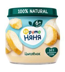 ФрутоНяня Пюре из Цыпленка {с 6 мес} ст/б 80г.