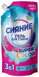 Сияние Гель для стирки SUPER COLOR (для цветных тканей) Дой-пак 1л