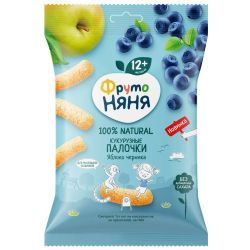 ФрутоНяня Палочки Кукурузные с Черникой и Яблоком {с 12 мес} 20г