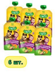 МАША и МЕДВЕДЬ Пюре Яблоко Мандарин Киви Маракуйя {с 5 мес} (Гуалапак) 85г-6шт