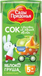 Сады Придонья Сок Яблочно-Грушевый с Мякотью Восстан. б/сах (с 5 мес) LEAF 0,125л