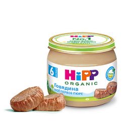 HIPP Пюре из Говядины {с 6 мес} ГА 80г.