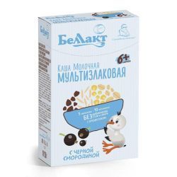 БЕЛЛАКТ Каша Мультизлак с Черной Смородиной с Мол. на Зерно-Молоч. Основе с Вит. и Минер.{с 6 мес} 250г