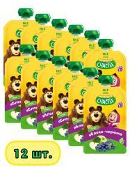 МАША и МЕДВЕДЬ Пюре Яблоко Черника {с 5 мес} (Гуалапак) 85г-12шт