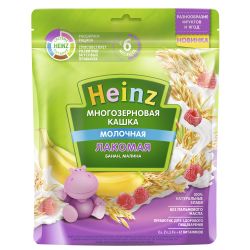HEINZ ЛАКОМАЯ Кашка Многозерновая Банан, Малина с Молоком {с 6 мес} Doy Pack 170г.