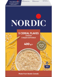 NORDIC 5 видов Зерновых Хлопья (6 мин.) 400г