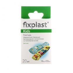 Fixplast Kids Пластырь Бактерицидный с Антисепт.с Детским Рисунком на Полимерной Основе 20шт 19 55мм