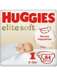 Huggies Elite Soft Подгузники 1 {84шт} 3-5кг