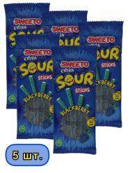 SWEETO Мармелад Жевательный Супер Кислые Палочки Ежевика 75г-5шт