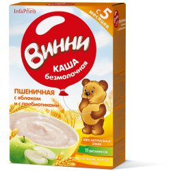 ВИННИ Каша б/м Пшеничная с Яблоком и с Пребиотиками {с 5 мес} 200г.