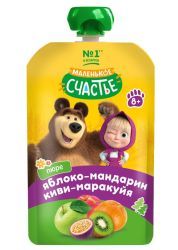 МАША и МЕДВЕДЬ Пюре Яблоко Мандарин Киви Маракуйя {с 5 мес} (Гуалапак) 85г