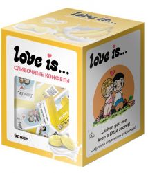 Жев.Конфета LOVE IS Сливочная со вкусом Банана 105гр