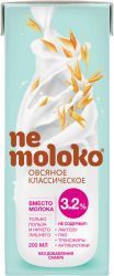 NEMOLOKO Овсяное Классическое м.д.ж. 3,2% {обогащ. Витаминами и Минералами} 200мл