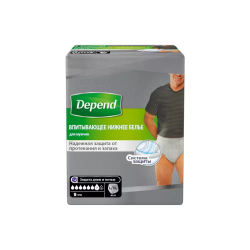 Depend Бельё Впитывающее для Мужчин L/XL размер (48-54) 9шт