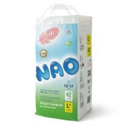 NAO Подгузники на липучках (L) 42шт 12+кг