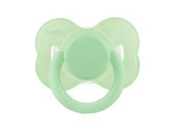 Lubby Just Пустышка силиконовая круглая с колпачком (зелёная) 6+