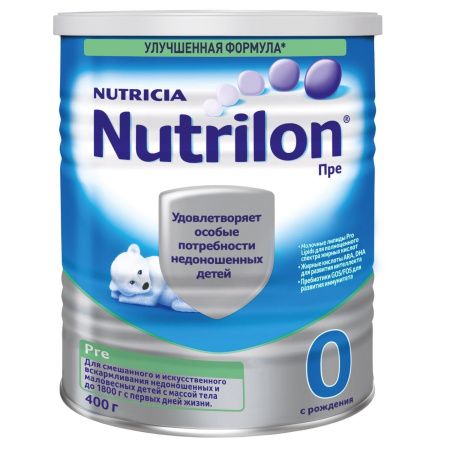 NUTRILON ПРЕ 0 Pro Lipid - Молочная Смесь {с рождения} {для недонош. и маловес. детей менее 1800г.} 400г.
