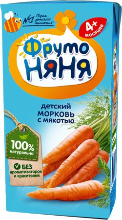 ФрутоНяня Нектар Морковный с Мякотью {с 4 мес} 0,2л
