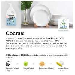 WonderLab Экогель для Посуды (нейтральный) {с дозатором} 1л