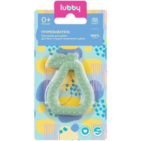 Lubby Прорезыватель силиконовый Груша в ассортименте