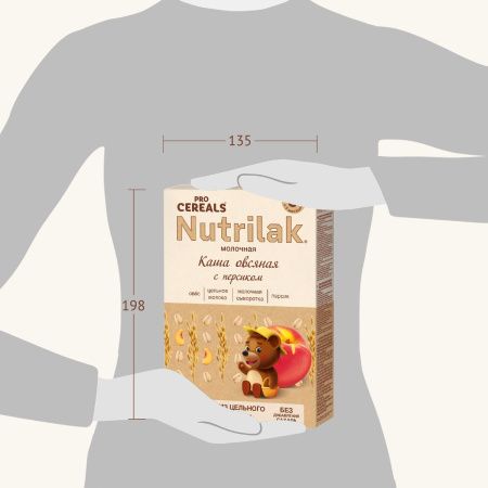 NUTRILAK Premium Каша PROCEREALS Овсяная с Персиком Цельнозерновая с Молоком {с 5 мес} 200г NUTRILAK Premium Каша PROCEREALS Овсяная с Персиком Цельнозерновая с Молоком {с 5 мес} 200г