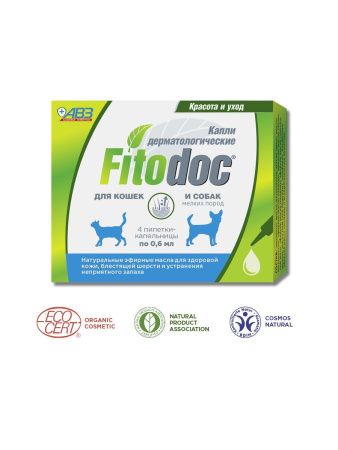 FITOdoc капли дерматолог для кошек и мелких пород собак 0,6мл*4