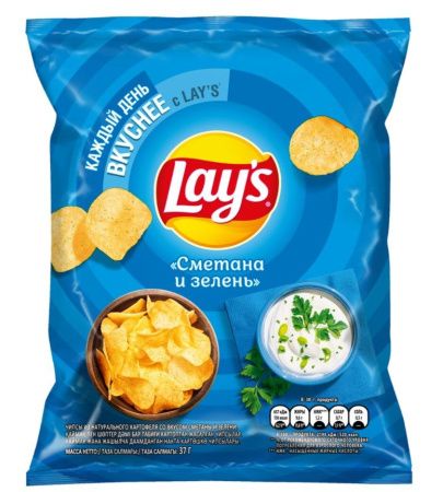 LAY's Сметана /Зелень (Дисплей) 37г