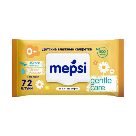 Mepsi Влажные детские салфетки с экстрактом ромашки 72шт Mepsi Влажные детские салфетки с экстрактом ромашки 72шт