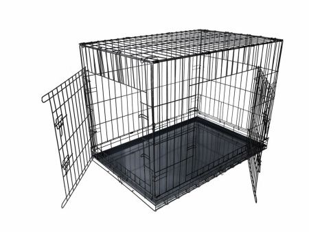 N1 Клетка для домашних животных, две двери, эмаль 61*44*50 черная