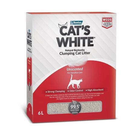 Cats White BOX Premium Natural комкующийся без ароматизатора (6л),