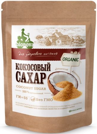 BIONOVA Органический Кокосовый Сахар (дой пак) 200гр