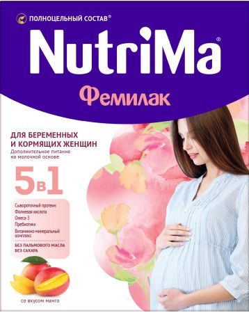 NutriMa ФЕМИЛАК со Вкусом Манго Смесь Специализированная для питания Беременных и Кормящих Женщин 350г