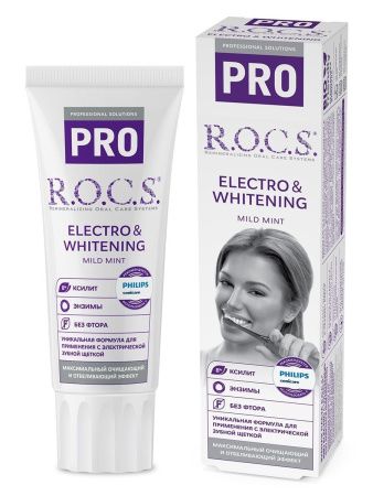 R.O.C.S. PRO. Зубная паста Electro & Whitening Mild Mint 74гр