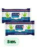 Aura Derma Protect Влажные салфетки Антибактериальные (Ромашка) с крышкой 72шт-2шт