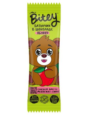 BITEY Батончик Яблоко в Шоколаде с Кусочками Фруктов 35гр.-16шт