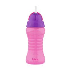 Lubby Поильник с трубочкой (Голубой, Розовый) 300мл 9+