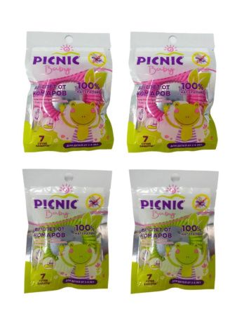 Picnic Baby Репеллентный Браслет от Комаров {с 2 лет} (40шт в блоке) Т - 4 шт.