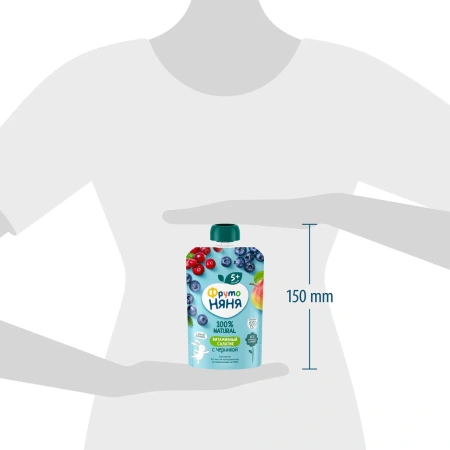 ФрутоНяня Пюре Витаминный Салатик из Яблок,Черники,Брусники и Клюквы без сах {с 5 мес} {Гуалапак} 90г.