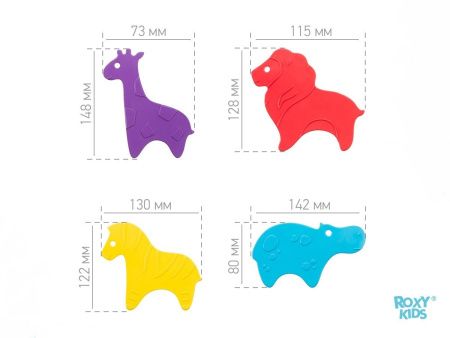 Roxy Kids Антискользящие мини-коврики для ванны Safari 5шт