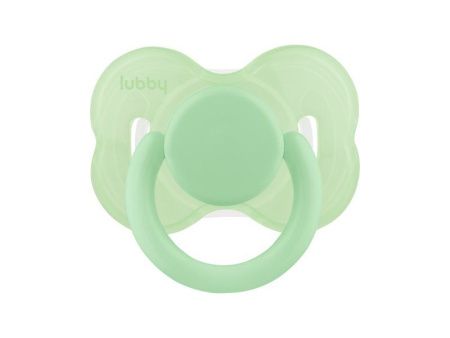 Lubby Just Пустышка силиконовая круглая с колпачком (зелёная) 6+