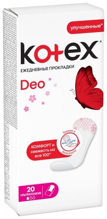 Kotex Прокладки Ежедневные Ультратонкие Deo 20шт