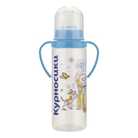 Курносики Бутылочка с ручками из ПП с силиконовой соской 250мл 6+