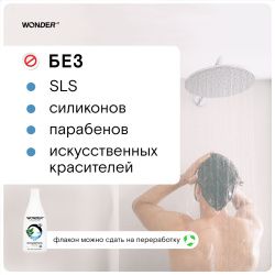 WonderLab Экошампунь Мужской 2 в 1 для всех типов волос 0,55 л