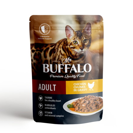 Mr.Buffalo влажный корм для кошек ADULT 85г (цыпленок в соусе)