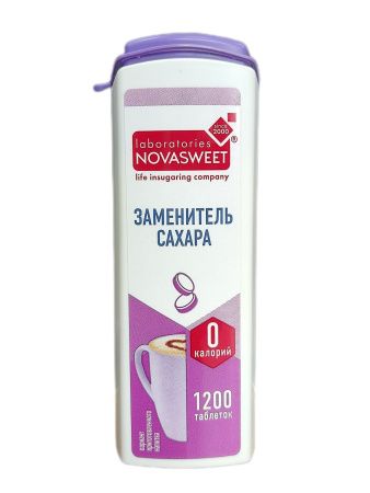 NOVASWEET Заменитель Сахара в Таблетках Ноль Калорий (квадратный дозатор) 1200 табл-4шт