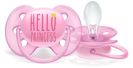 Avent Пустышка силиконовая Ultra Soft Hello princess для девочки 6-18мес 1шт