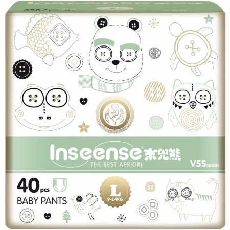 Inseense Трусики-Подгузники Comfort Super тонкие V5S L (40шт) (салатовая) 9-14 кг