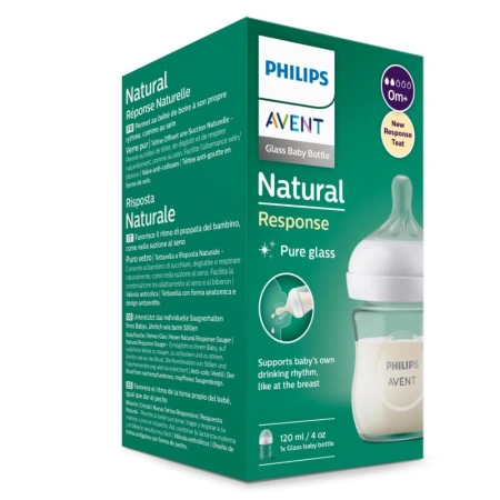 Avent Бутылочка Natural Response из стекла с силиконовой соской SCY930/01, 120 мл 0+