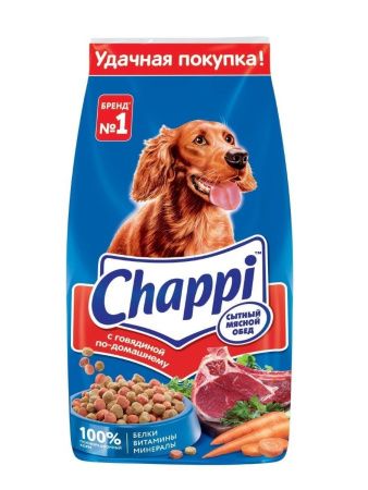 Сухой корм для собак Chappi Сытный Мясной Обед Говядина по-Домашнему 15кг