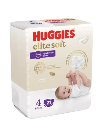 Huggies Elite Soft Трусики -Подгузники 4 {21шт} 9-14кг